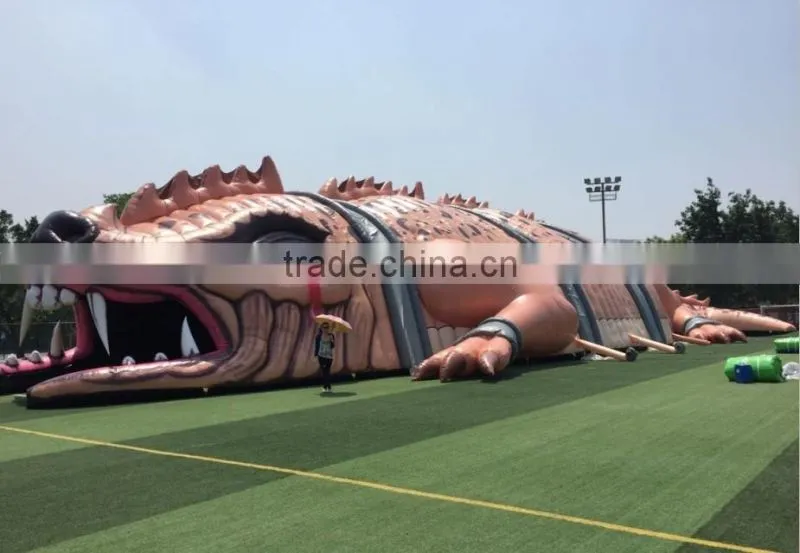 2016 customized new design inflatable dragon house, giant inflatable haunted dragon house for Halloween decoration