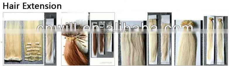 Fashion Lt Brown Full Head Clips Hair Extension Remy Virgin Hair For Women