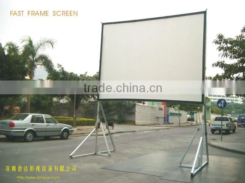 Format 4:3 150 inch Fast fold projection screen/portable projector screen/big size rear projection screen