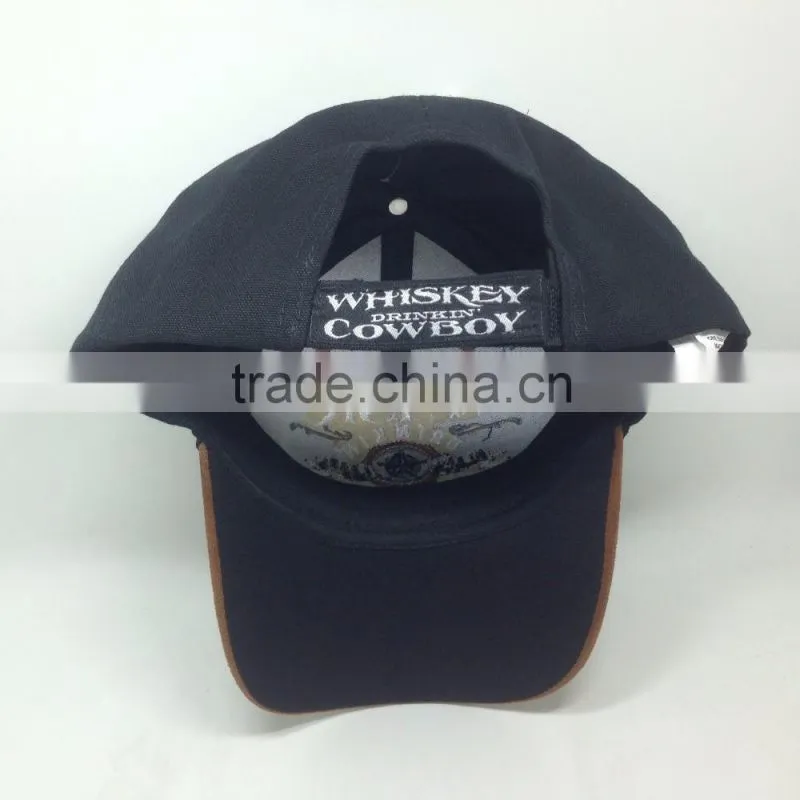 Wholesale balck baseball hats Six ventilation hole snapback caps