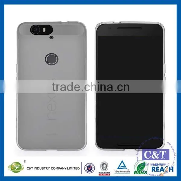 C&T Popular ultra-thin transparent soft tpu gel case back cover for huawei nexus 6p