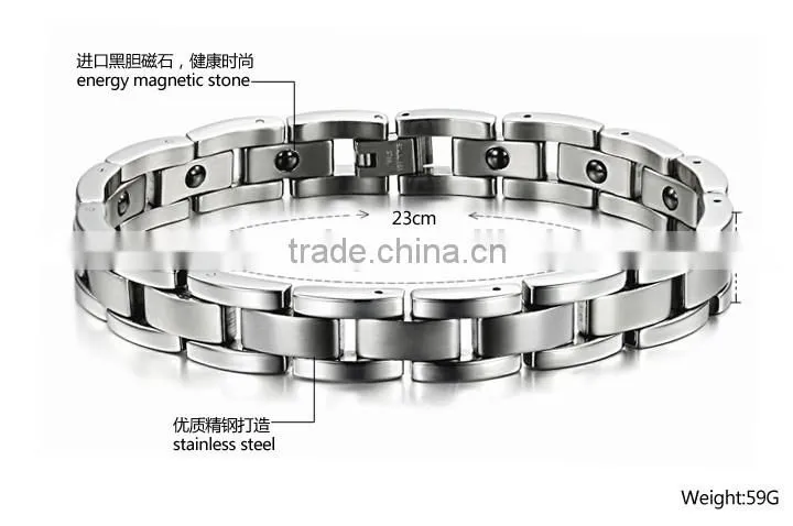 KSTONE 2015 Classic Style 316L Stainless Steel Magnetic Energy Bracelet for Men