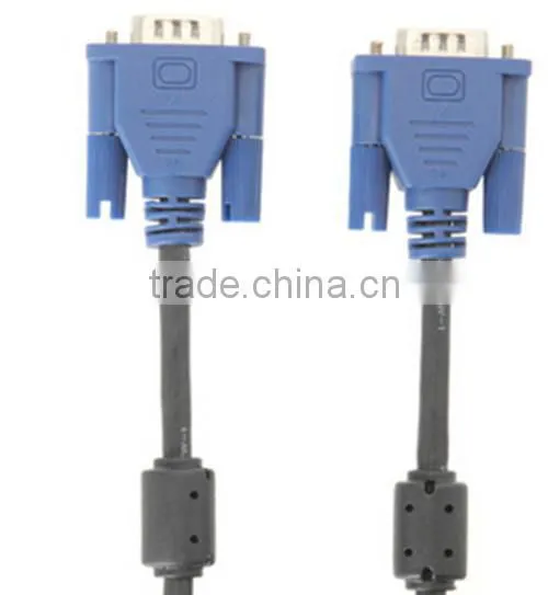 Ferrite Cores Nickel Plated VGA HD15 Male to Male Cable (6 Feet)