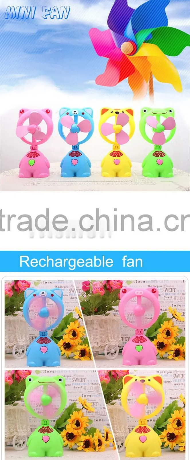 New product plastic charging mini usb fan with cold wind