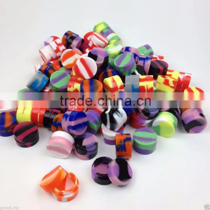 Colorful silicone insert healthy silicone wax jar with lid silicone dab wax container jars small silicone container