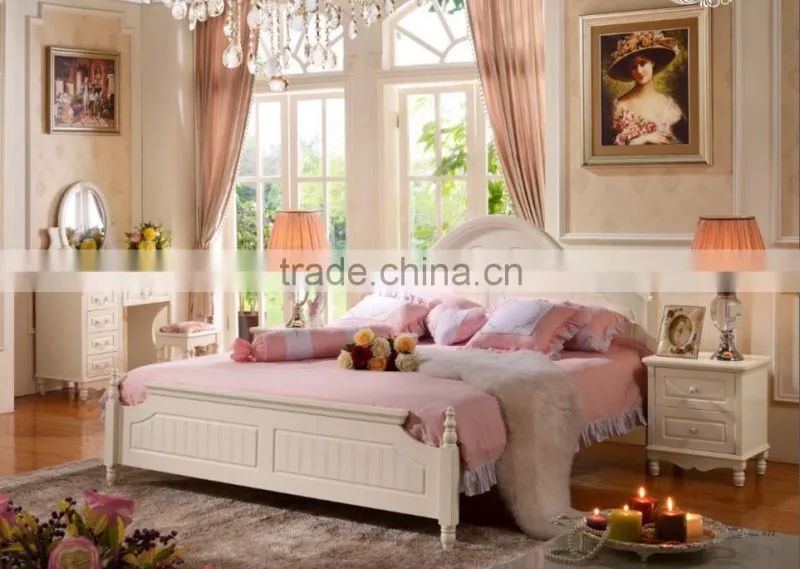 2015 new style promotion bedroom furniture set white color