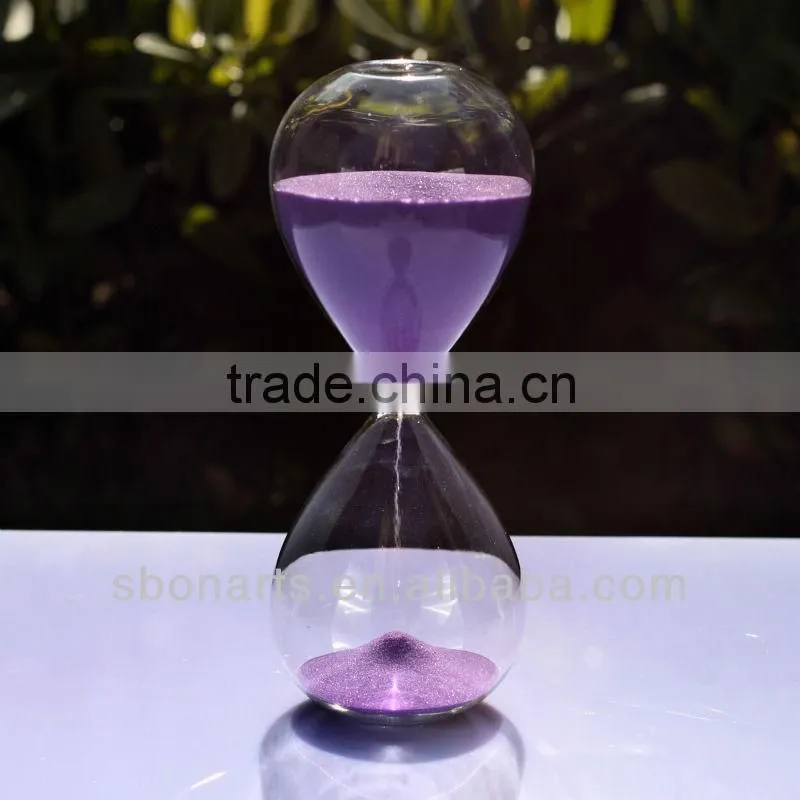 handmade color hour glass with wihte sand