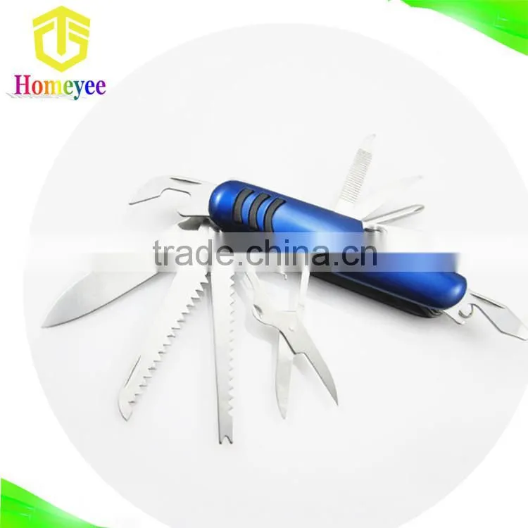 13 in 1 Blue Handle Stainless Steel Knives With Keychain