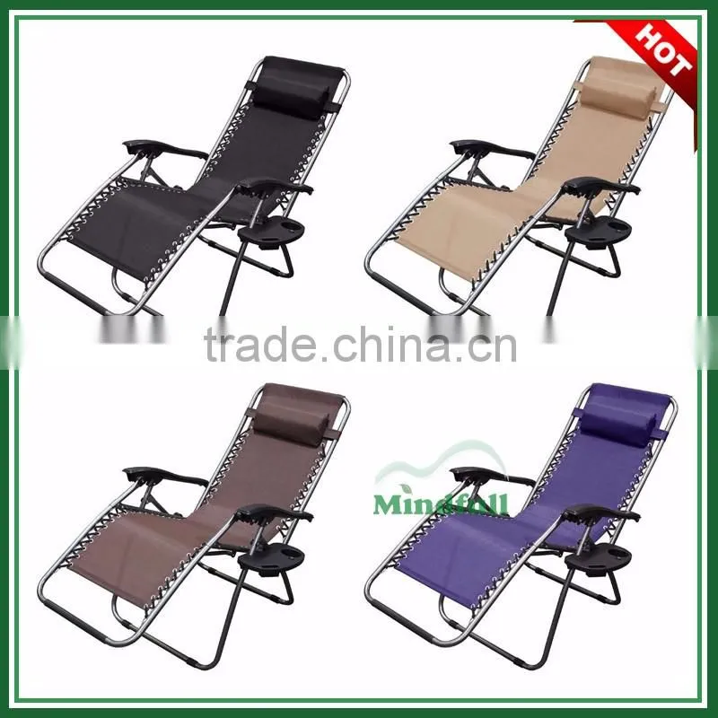 Folding Portable Reclining Chair Adjustable Garden Zero Gravity Chair With Table