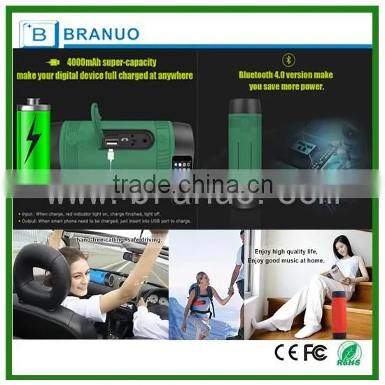 mini multifunctional bluetooth speaker with power bank, LED light , TF card ,F/M radio