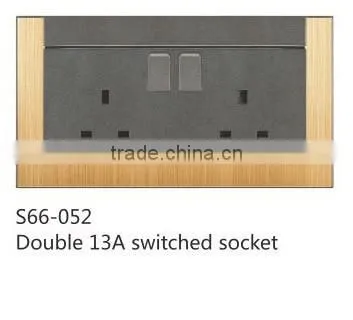 Double 13A types of electrical switched socket