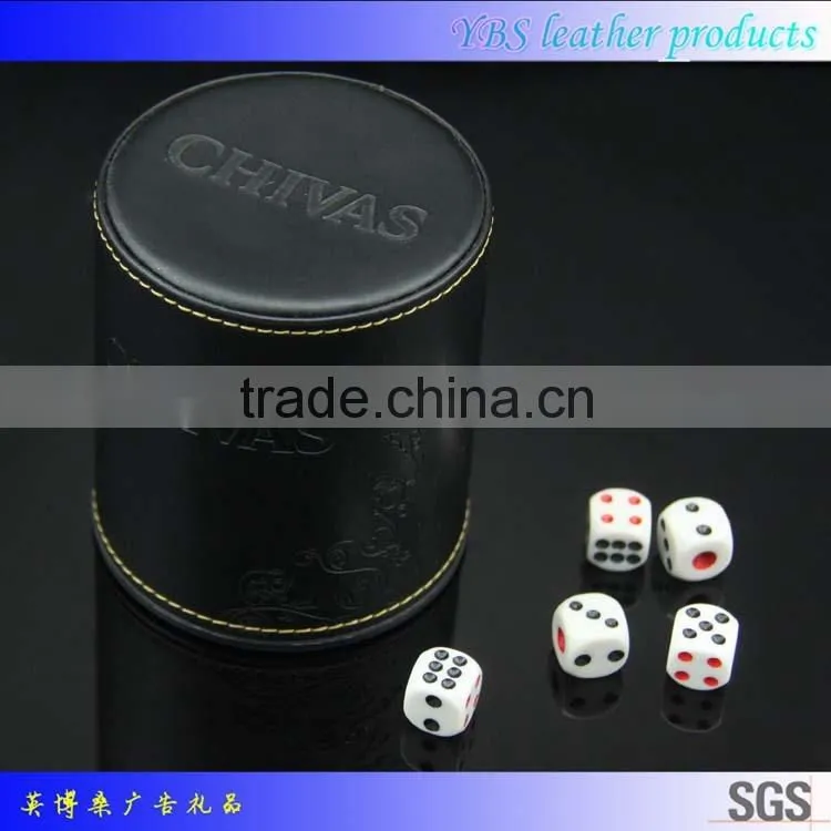 wholesale shaker cup genuine durable custom leather dice shaker cup