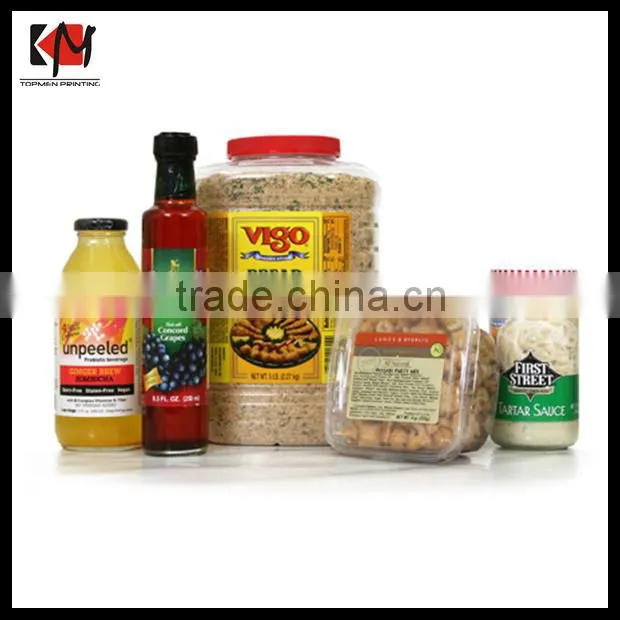 Waterproof Customized Plastic Water Bottle Label Food Label