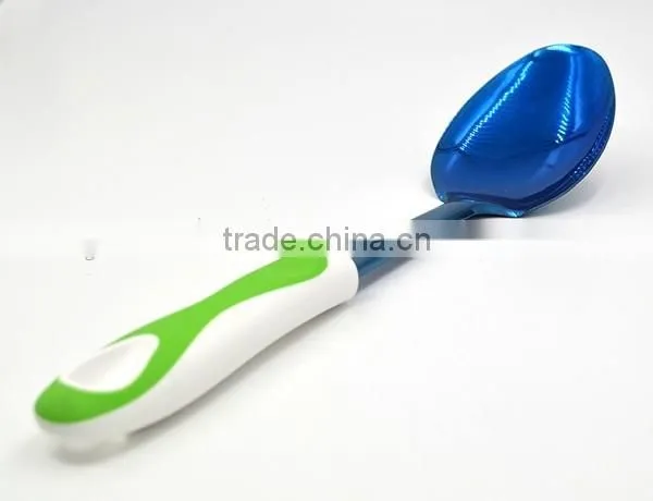 Non-stick TPR handle Latest popular titanize kitchen cooking spoon
