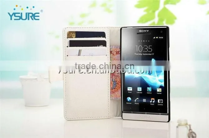 Wallet Stand Leather case for Sony LT26i (Xperia S) Multi-color