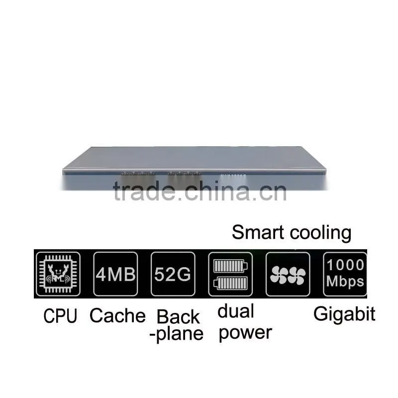 16 port fiber switch 16*giga SFP ports and 8*GE TX port Layer2 unmanaged dual power supply