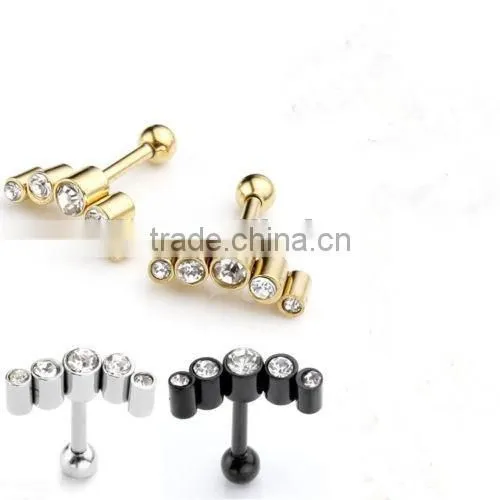 Ebay hot sale rook earrings fresh tunnel plugs stainless steel ear cartilage earrings jewelry fashion earrings