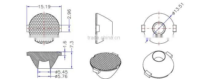 PMMA Led Optics Lens For 5050 LED