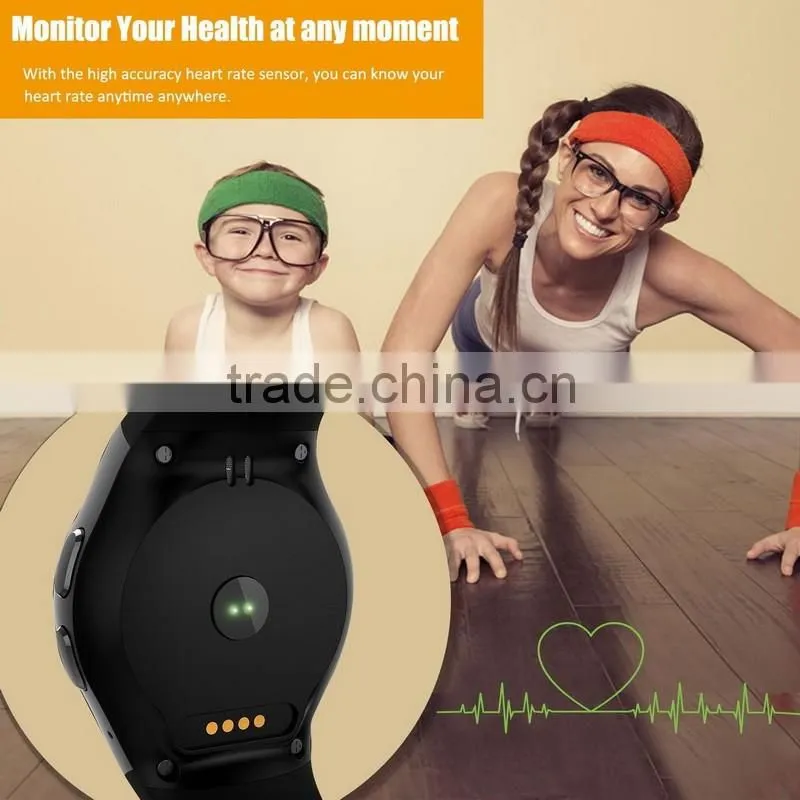 2016 New Product KW18 Smart Watch Android IOS Bluetooth MTK2502C SIM Round Heart Rate Monitor Watch Clock
