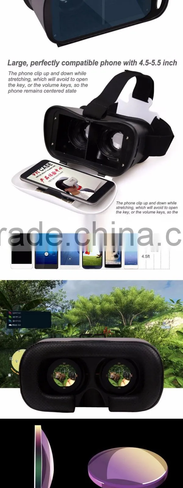 3D vr glasses vrarle vr box bluetooth for mobile phone 3d movies games