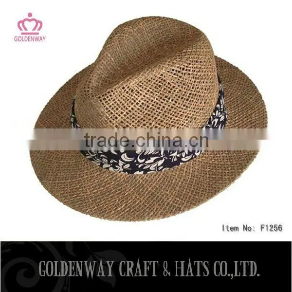 panama straw hat with customer's logo for summer