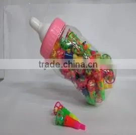 Flying toy in feeding bottle
