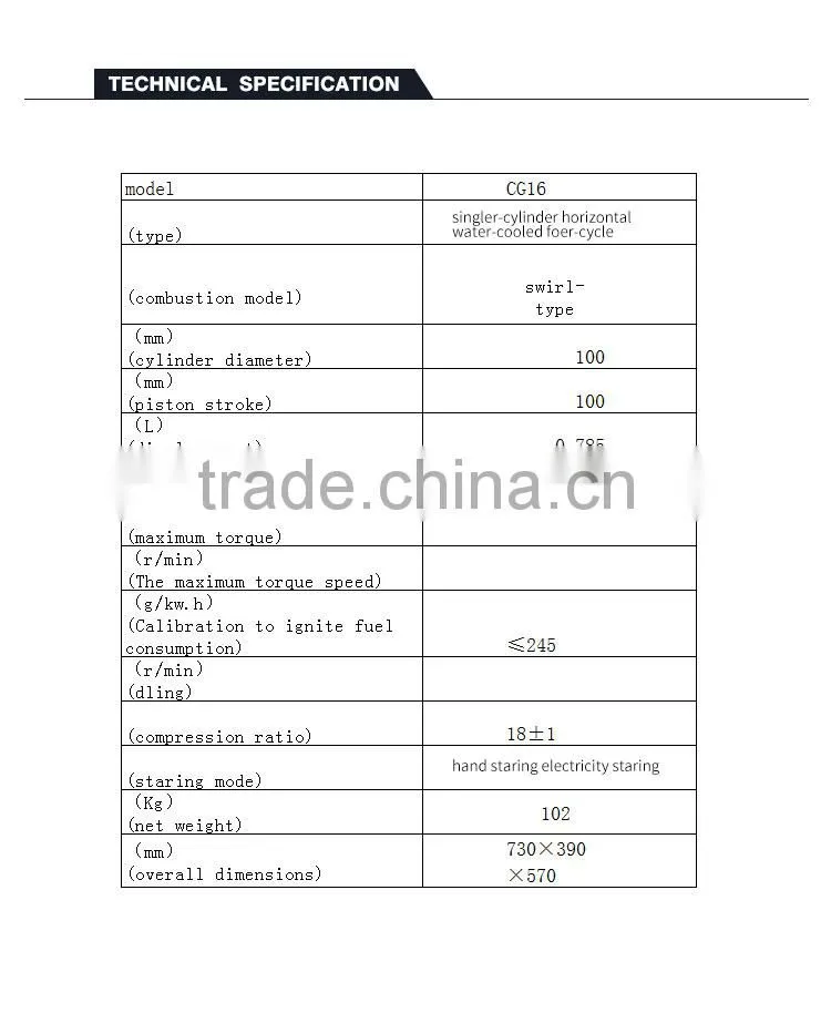 CG16M Special diesel engine use for ship used diesel engine single cylinder