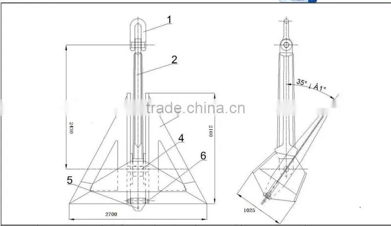 factory price marine hardware different kind of ship anchor manufacturer