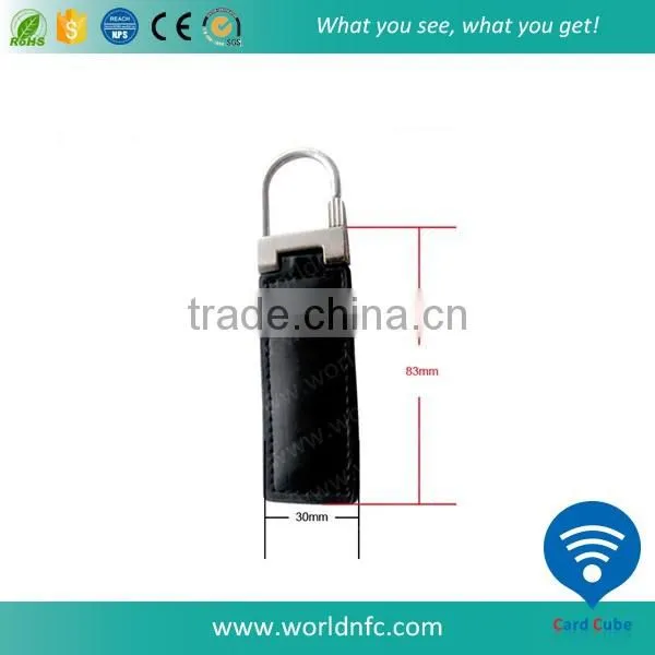 125KHz TK4100 Hotel Key Tag, Leather Keychain