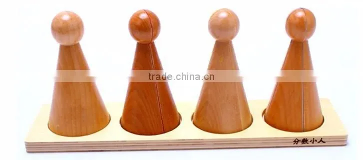 Wooden math education Montessori Fraction Skittles toy