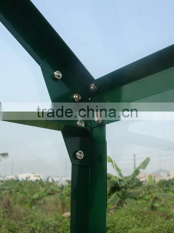 Aluminium spring clips dark green glass greenhouse HX78125G-1