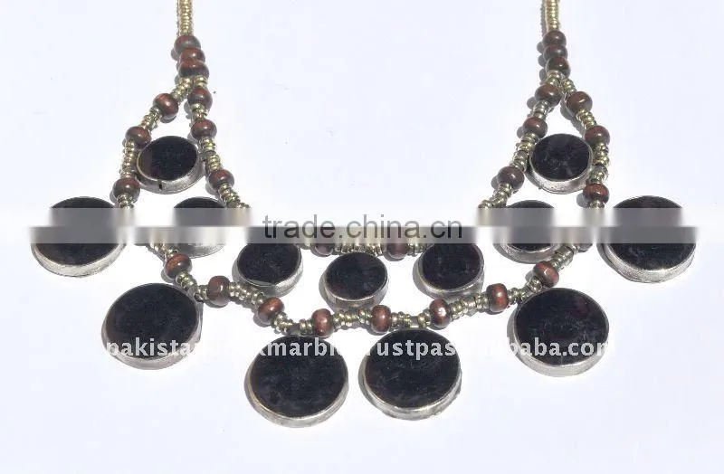 Ethnic Tribal kuchi afghan silver tourquoise neckleces Jewelry Kuchi nomads