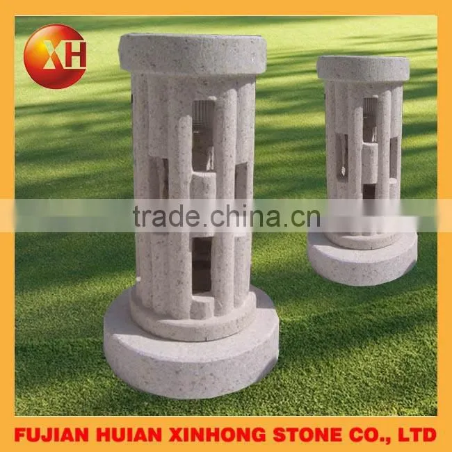 hot chinese products handcarved nature stone fence lantern