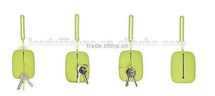 Hot selling mini silicone key bag with holder