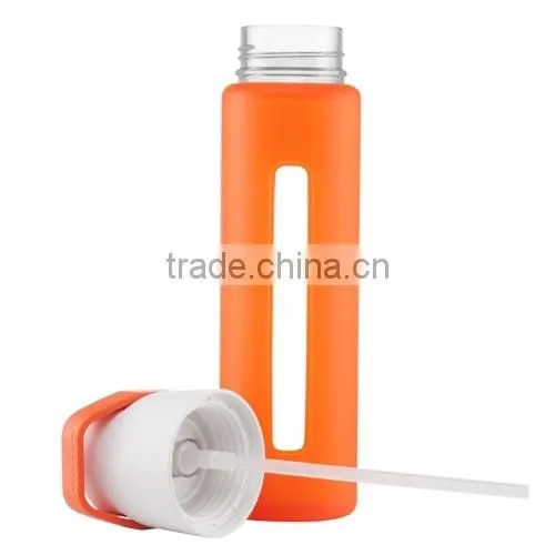 Eco-friendly Food Safe Silicon Sleeve Cover for Sports Glass Bottle
