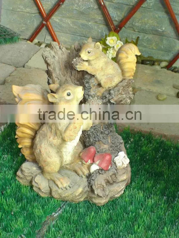 Two squirrels animal decoration mushroom
