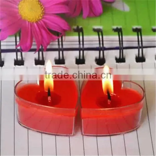 Wedding Decor Chinese Pretty Red Glass Votives Heart Shaped Candle Holder
