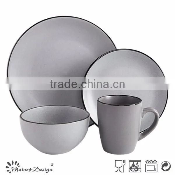 ceramic matt glaze sesame dot solid color breakfast dinnerware set