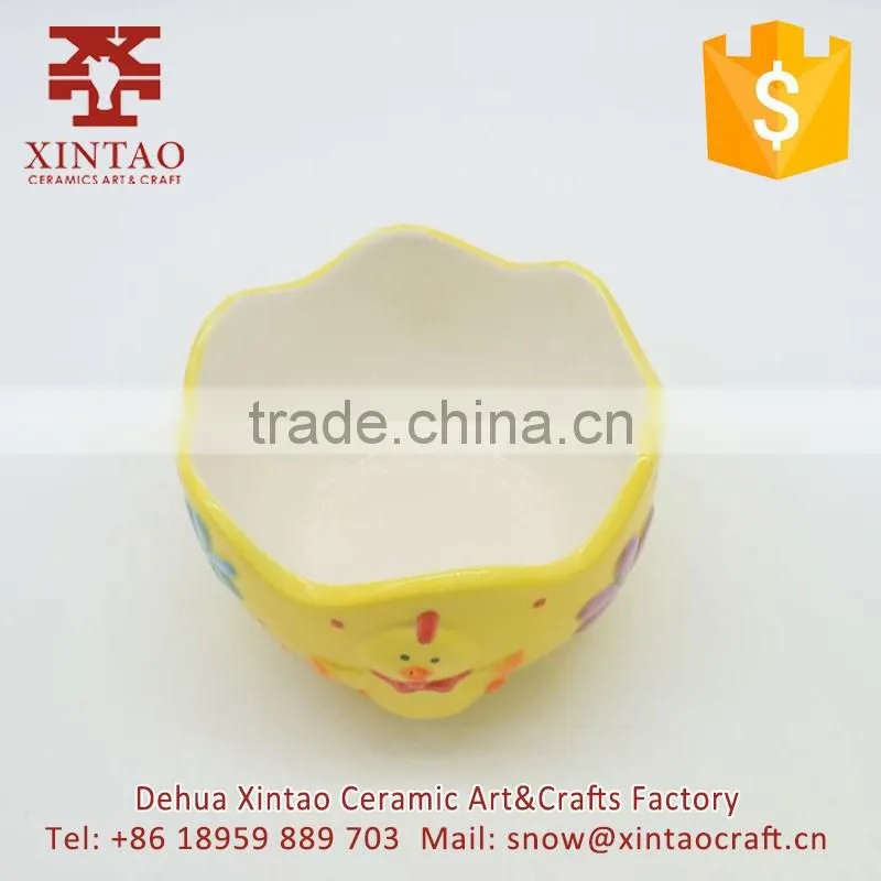 cartoon cock shape ceramic morden dinner plate, china factory supply kids bowl