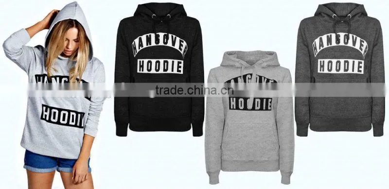 Ladies Print Tracksuit Top Hooded Plain Hoodie