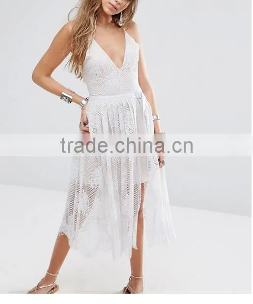 Alibaba Clothing OEM Shiny Red lady Women Midi dresses Prom Lace Dresses