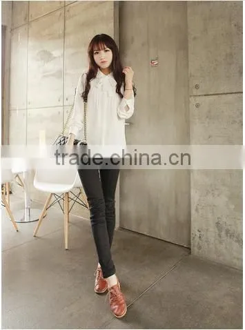 ladies new design fashion white chiffon shirt ; blouse ;