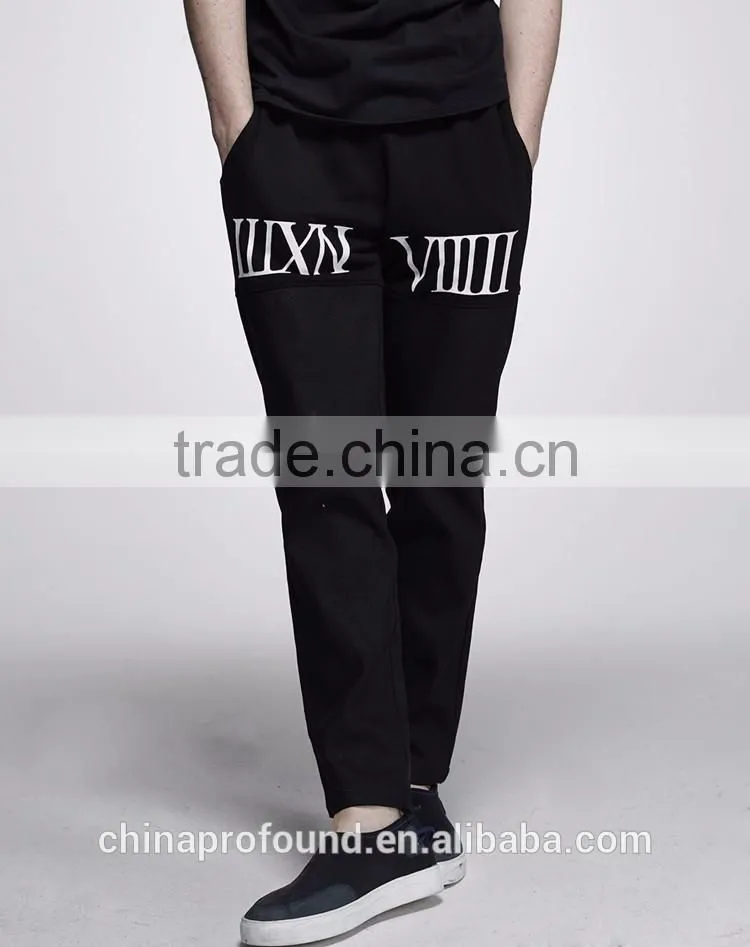 Custom latest design casual sweat pants cotton mens sports sweatpants with printing logo
