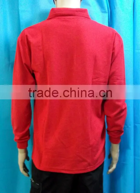 Men long polo shirt with customer embridery logo
