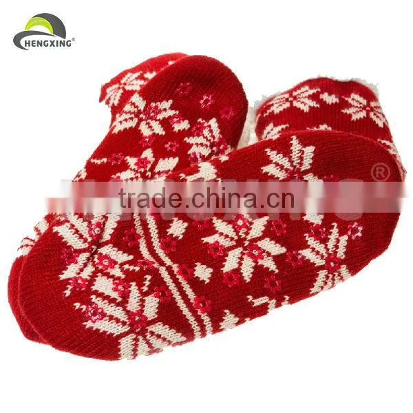 Knitted Long Young Girls Red Legging Tube Socks