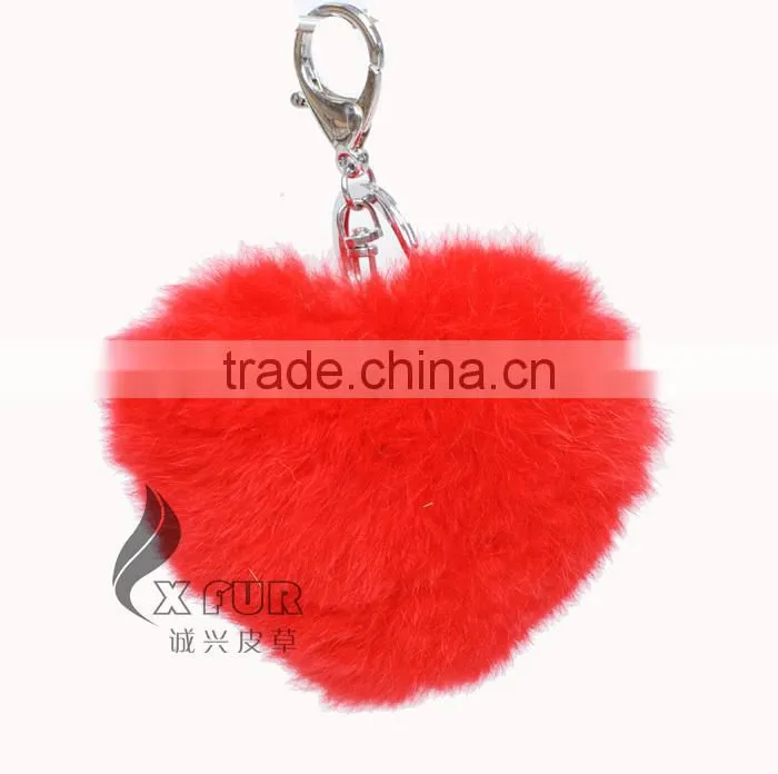 CX-R-46 Lovely Fashion Genuine Rex Rabbit Fur Keychain
