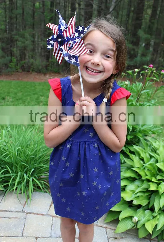 4th Of July Girls Cotton Frock Designs Ruffled Dress Summer
