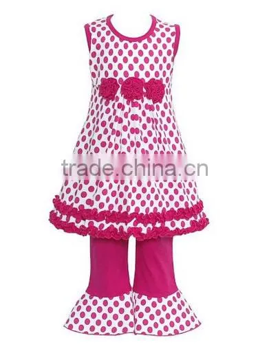 2014 Newest Baby-Girls White & pink Top&Pant Outfit Baby Girl Easter Pink Bunny Tunic and Flare Legging Set kids trendy cloths