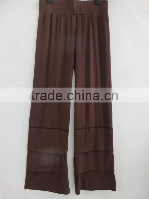 2015 women comfortable navy blue ruffle pants fashion lady yoga pants YW-123
