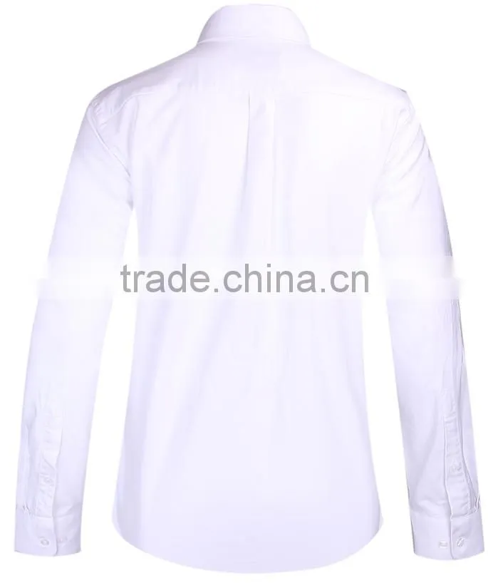 2017 white Oxford long sleeve button-down collar casual shirt for men